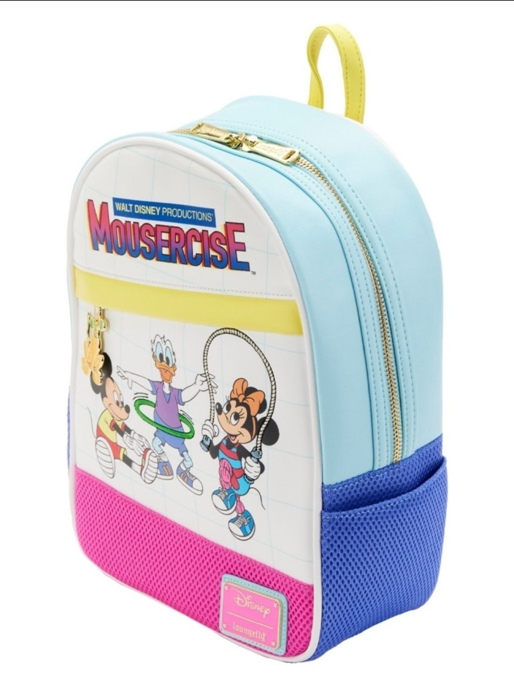 Disney Mousercise Mini Backpack - Light Blue, Pink & Yellow